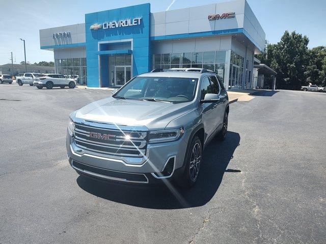 2023 GMC Acadia SLT in Sterling Metallic — front three-quarter view
