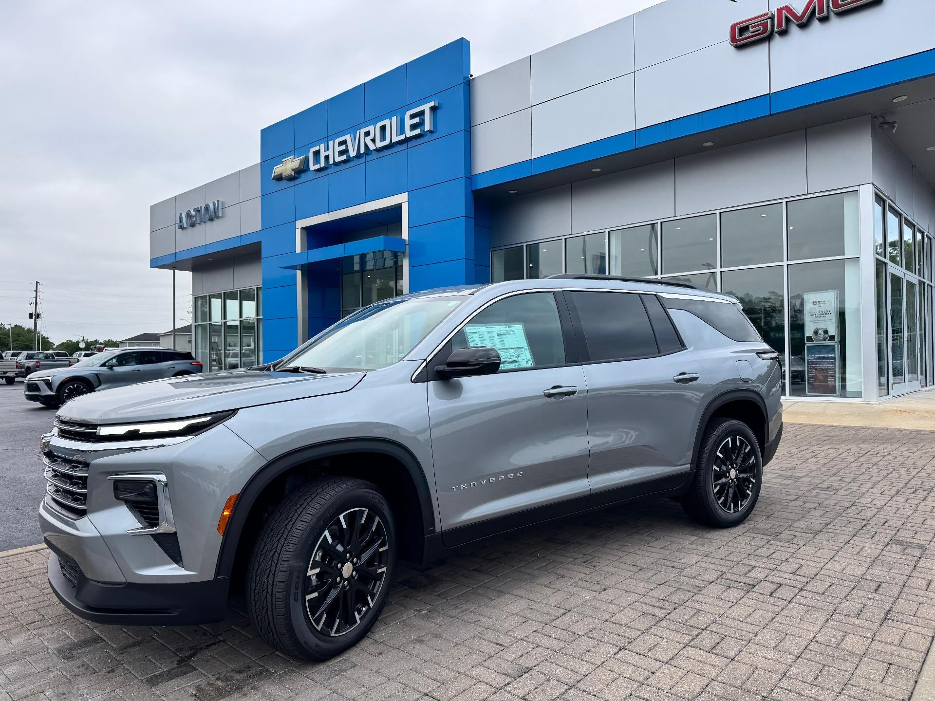 2026 Chevrolet Traverse LT in Sterling Gray Metallic — front three-quarter view