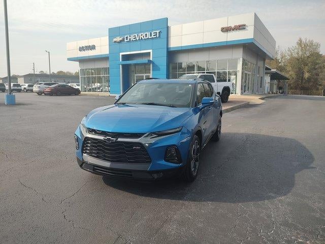 2020 Chevrolet Blazer RS in Bright Blue Metallic — front three-quarter view
