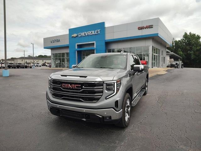 2024 GMC Sierra 1500 SLT in Sterling Metallic — front three-quarter view