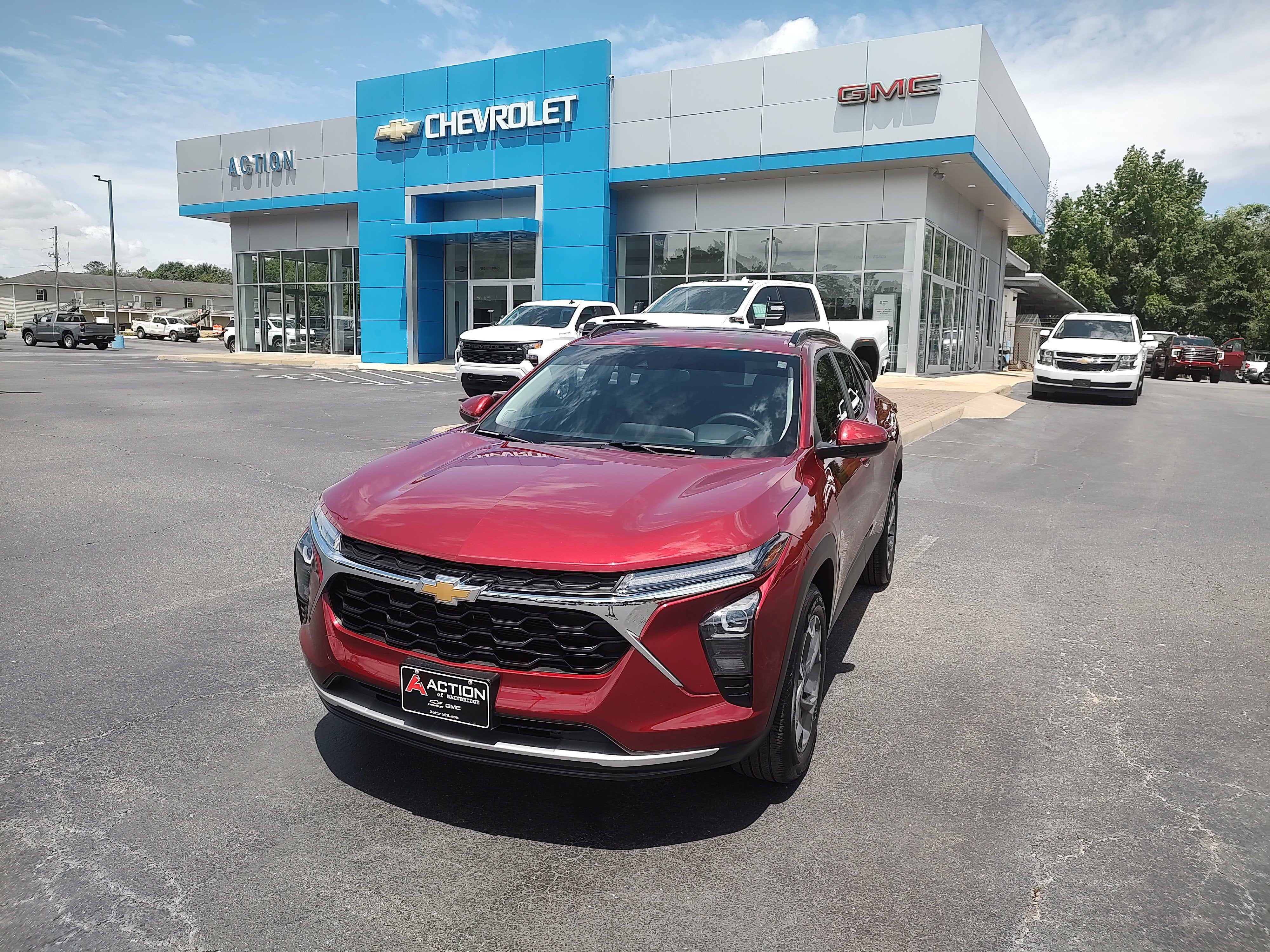 2024 Chevrolet Trax LT in Crimson Metallic — front three-quarter view